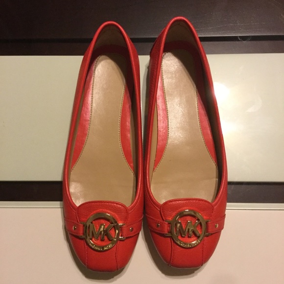 orange michael kors shoes